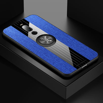 For Meizu Note 8 XINLI Stitching Cloth Texture Shockproof TPU Protective Case with Ring Holder(Blue) - Meizu by XINLI | Online Shopping UK | buy2fix