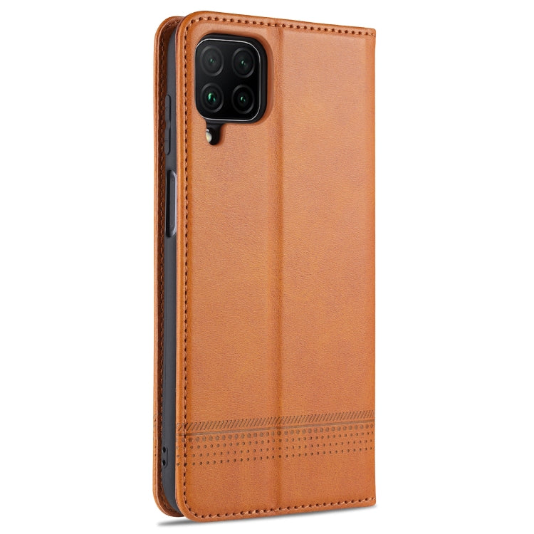 For Samsung Galaxy A12 AZNS Magnetic Calf Texture Horizontal Flip Leather Case with Card Slots & Holder & Wallet(Light Brown) - Galaxy Phone Cases by AZNS | Online Shopping UK | buy2fix