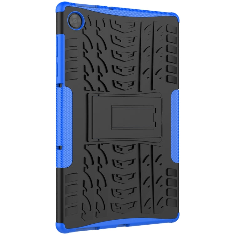 For Lenovo Tab M10 HD Gen 2 (TB-X306F) Tire Texture TPU+PC Shockproof Case with Holder(Blue) - For Lenovo by buy2fix | Online Shopping UK | buy2fix