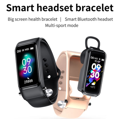 X4 1.14 inch HD Screen Bluetooth Earphone Smart Bracelet, Support Sleep Monitoring / Body Temperature Monitoring / Heart Rate Monitoring(Rose Gold) - Smart Wear by buy2fix | Online Shopping UK | buy2fix