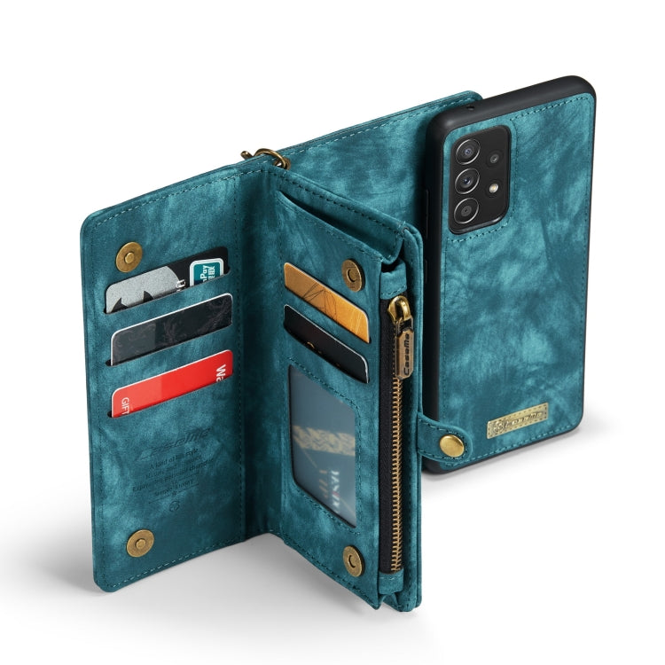 For Samsung Galaxy A52 5G / 4G CaseMe Detachable Multifunctional Horizontal Flip Leather Case, with Card Slot & Holder & Zipper Wallet & Photo Frame(Blue) - Samsung Accessories by CaseMe | Online Shopping UK | buy2fix