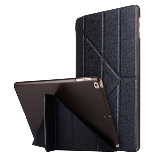 For iPad 10.2 2021 / 2020 / 2019 Silk Texture Horizontal Deformation Flip Leather Case with Holder(Black) - iPad 10.2 Cases by buy2fix | Online Shopping UK | buy2fix
