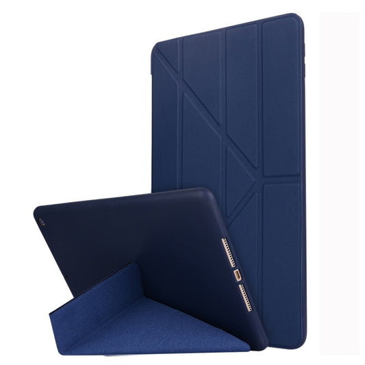 For iPad 10.2 2021 / 2020 / 2019 TPU Horizontal Deformation Flip Leather Case with Holder(Blue) - iPad 10.2 Cases by buy2fix | Online Shopping UK | buy2fix