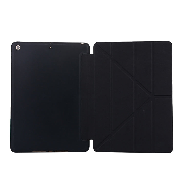 For iPad 10.2 2021 / 2020 / 2019 TPU Horizontal Deformation Flip Leather Case with Holder(Black) - Apple Accessories by buy2fix | Online Shopping UK | buy2fix
