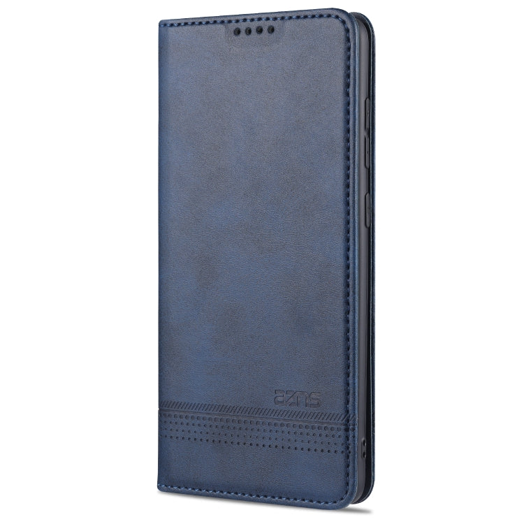 For Samsung Galaxy A52 5G / 4G AZNS Magnetic Calf Texture Horizontal Flip Leather Case with Card Slots & Holder & Wallet(Dark Blue) - Galaxy Phone Cases by AZNS | Online Shopping UK | buy2fix