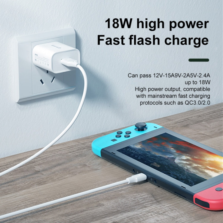 WK WP-U57 18W Speed QC3.0 Fast Charger + USB to Type-C / USB-C Data Cable, Plug Type:EU Plug - USB Charger by WK | Online Shopping UK | buy2fix