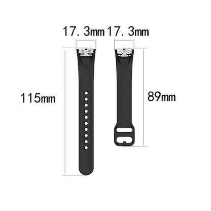 For Samsung Galaxy Fit SM-R370 Silicone Steel Shrapnel Black Buckle Watch Band(White) - Smart Wear by buy2fix | Online Shopping UK | buy2fix