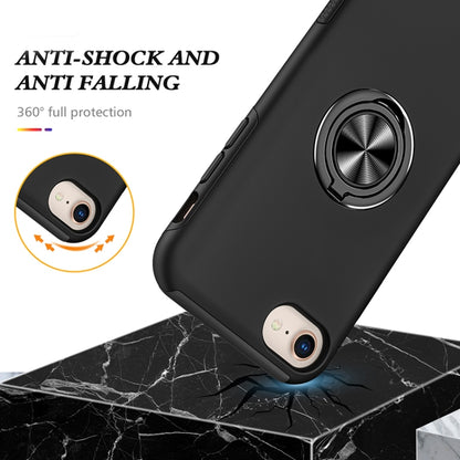 For iPhone SE 2022 / SE 2020 / 8 / 7 Magnetic Ring Kickstand Shockproof Phone Case(Black) - iPhone SE 2022 / 2020 / 8 / 7 Cases by buy2fix | Online Shopping UK | buy2fix