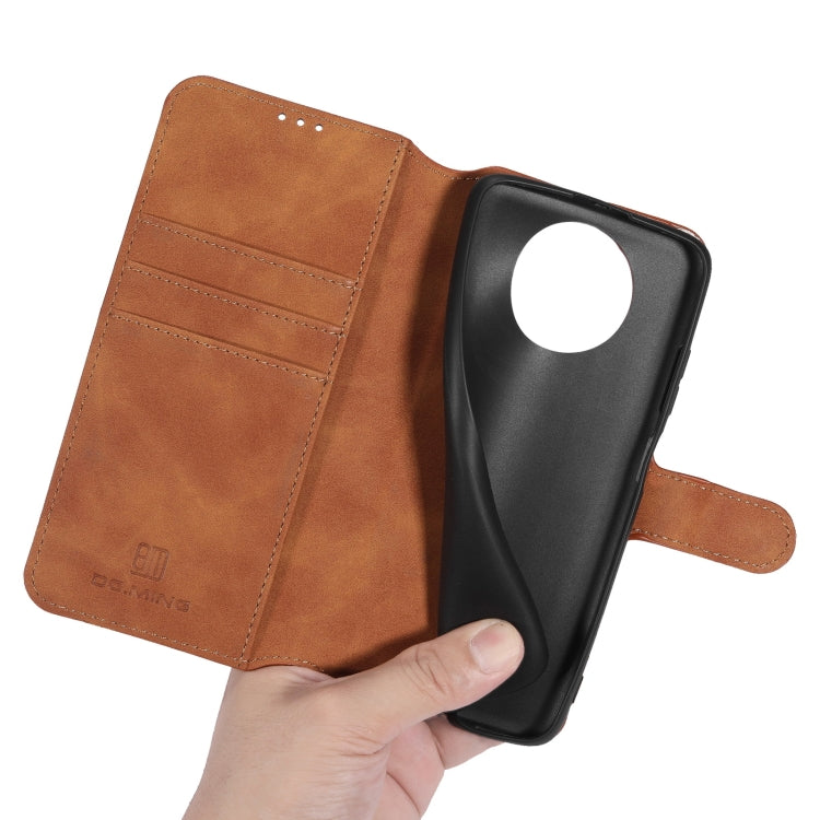 For Xiaomi Redmi Note 9T 5G DG.MING Retro Oil Side Horizontal Flip Leather Case with Holder & Card Slots & Wallet(Brown) - Xiaomi Cases by DG.MING | Online Shopping UK | buy2fix