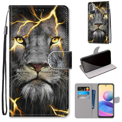 For Xiaomi Redmi Note 10 5G Coloured Drawing Cross Texture Horizontal Flip PU Leather Case with Holder & Card Slots & Wallet & Lanyard(Fission Lion) - Xiaomi Cases by buy2fix | Online Shopping UK | buy2fix