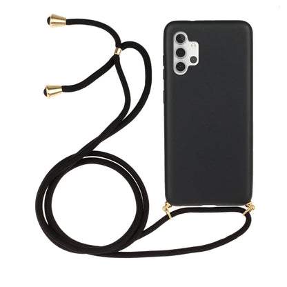 For Samsung Galaxy A32 5G Wheat Straw Material + TPU Protective Case with Lanyard(Black) - Samsung Accessories by buy2fix | Online Shopping UK | buy2fix