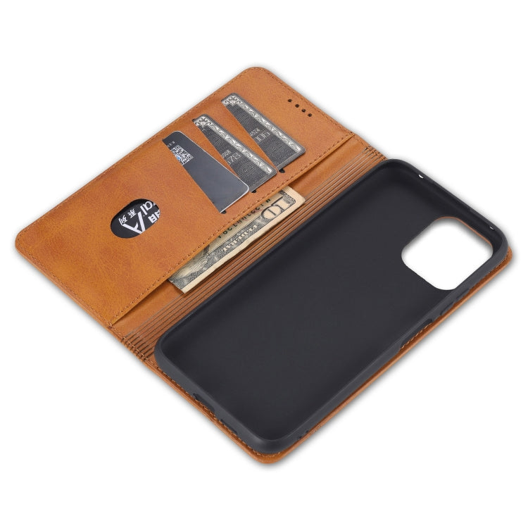 For Xiaomi Mi 11 Lite AZNS Magnetic Calf Texture Horizontal Flip Leather Case with Card Slots & Holder & Wallet(Dark Brown) - Xiaomi Cases by AZNS | Online Shopping UK | buy2fix