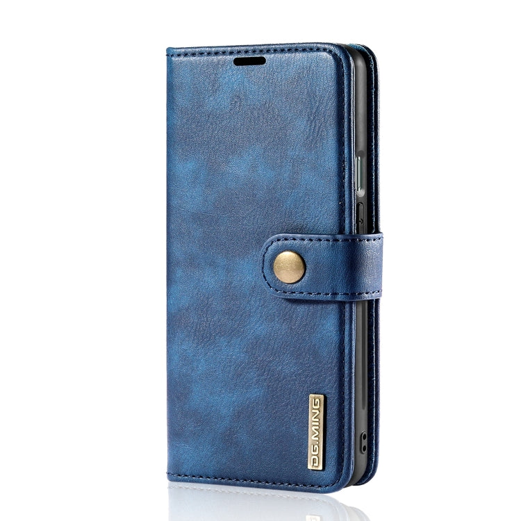 For OnePlus 9 Pro DG.MING Crazy Horse Texture Flip Detachable Magnetic Leather Case with Holder & Card Slots & Wallet(Blue) - OnePlus Cases by DG.MING | Online Shopping UK | buy2fix