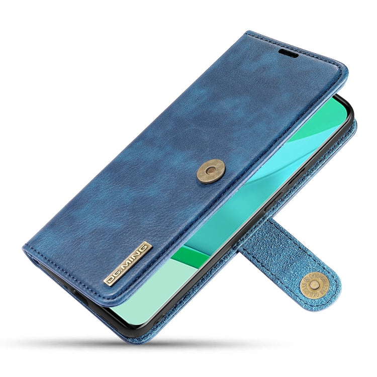 For OnePlus 9 Pro DG.MING Crazy Horse Texture Flip Detachable Magnetic Leather Case with Holder & Card Slots & Wallet(Blue) - OnePlus Cases by DG.MING | Online Shopping UK | buy2fix