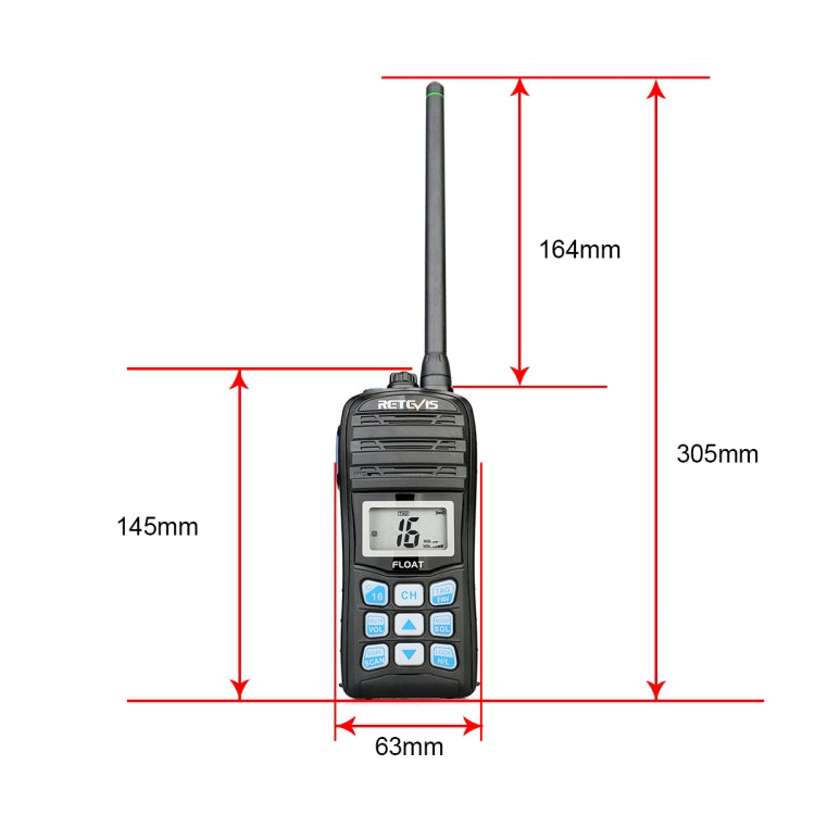 RETEVIS RT55 5W 156.000-161.450MHz+156.050-163.425MHz Waterproof Two Way Radio Handheld Walkie Talkie(Black) - Handheld Walkie Talkie by RETEVIS | Online Shopping UK | buy2fix