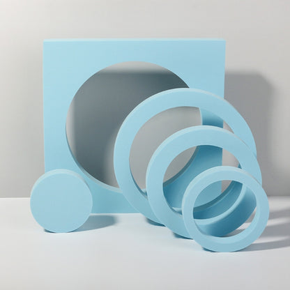 Round Combo Kits Geometric Cube Solid Color Photography Photo Background Table Shooting Foam Props (Light Blue) - Camera Accessories by buy2fix | Online Shopping UK | buy2fix