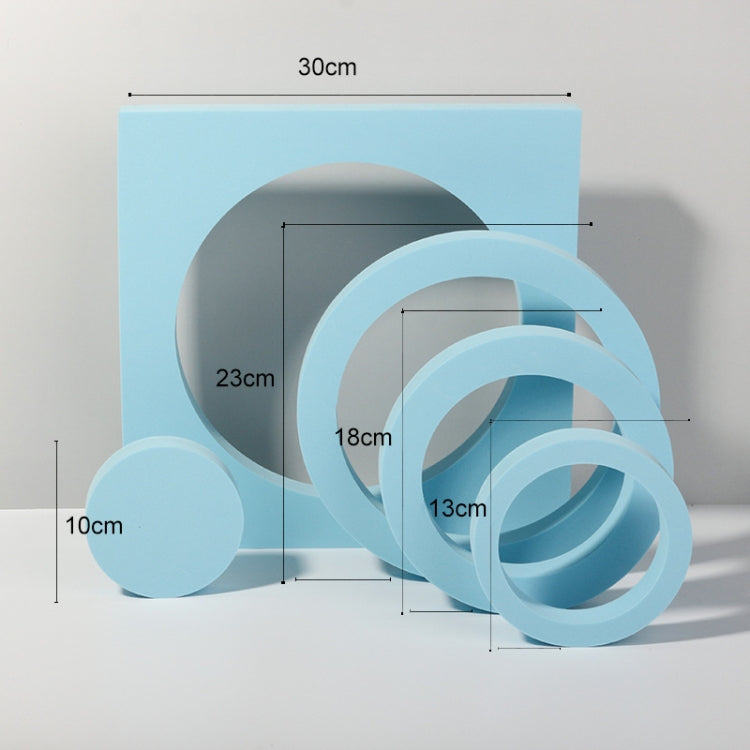 Round Combo Kits Geometric Cube Solid Color Photography Photo Background Table Shooting Foam Props (Light Blue) - Camera Accessories by buy2fix | Online Shopping UK | buy2fix