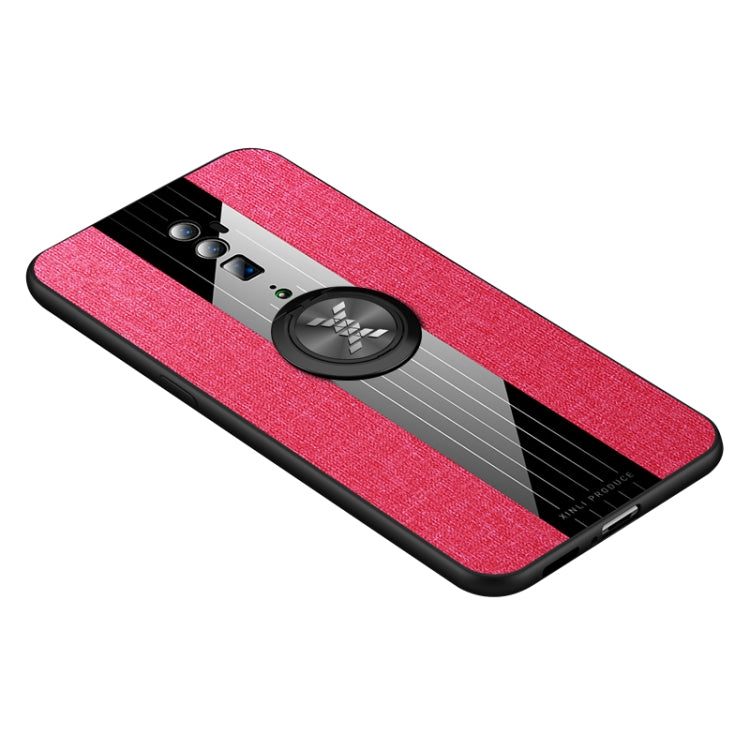 For OPPO Reno 10x Zoom XINLI Stitching Cloth Textue Shockproof TPU Protective Case with Ring Holder(Red) - OPPO Cases by XINLI | Online Shopping UK | buy2fix