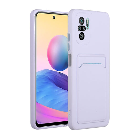 For Xiaomi Redmi Note 10 Pro Card Slot Design Shockproof TPU Protective Case(Purple) - Xiaomi Accessories by buy2fix | Online Shopping UK | buy2fix