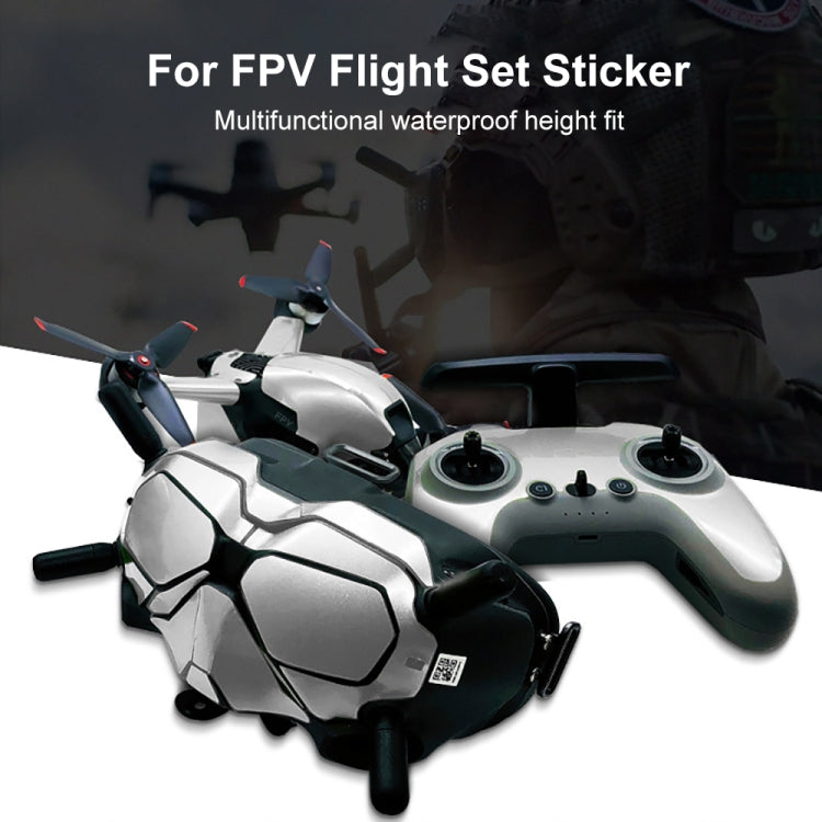 FPV-TZ-SF 4 in 1 Waterproof Anti-Scratch Decal Skin Wrap Stickers Personalized Film Kits for DJI FPV Drone & Goggles V2 & Remote Control & Rocker(Fluorescent Baby Blue) - DJI & GoPro Accessories by buy2fix | Online Shopping UK | buy2fix