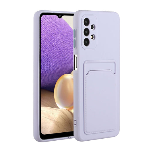 For Samsung Galaxy A32 4G Card Slot Design Shockproof TPU Protective Case(Purple) - Samsung Accessories by buy2fix | Online Shopping UK | buy2fix