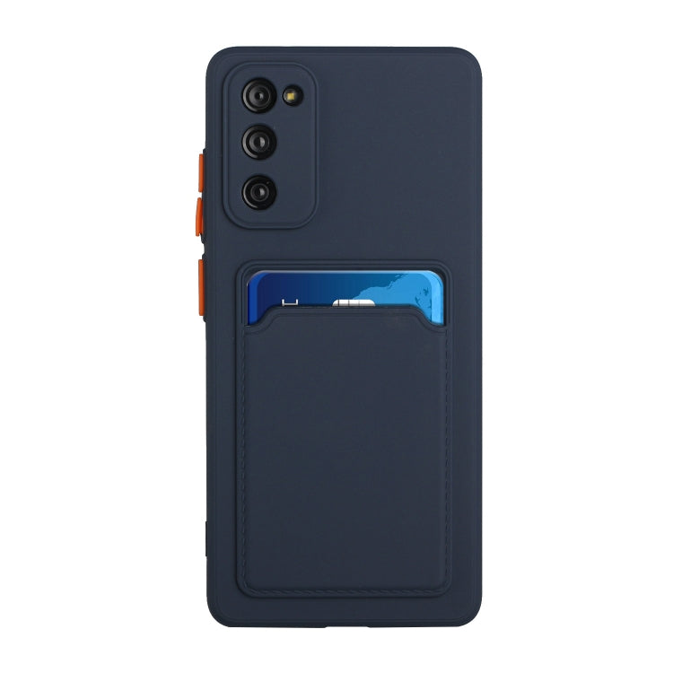 For Samsung Galaxy S20 FE Card Slot Design Shockproof TPU Protective Case(Dark Blue) - Samsung Accessories by buy2fix | Online Shopping UK | buy2fix