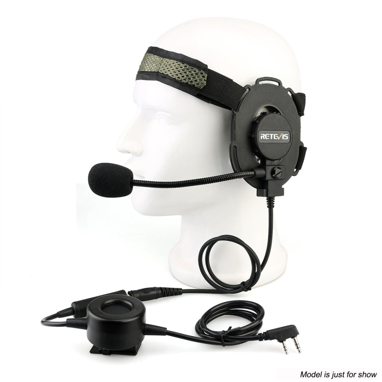 RETEVIS EH060K 2 Pin PPT Waterproof Tactical Military Headphone Microphone - Microphones & Headsets by RETEVIS | Online Shopping UK | buy2fix