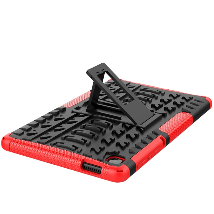 For Samsung Galaxy Tab A7 Lite Tire Texture Shockproof TPU+PC Protective Case with Holder(Red) - Samsung Accessories by buy2fix | Online Shopping UK | buy2fix