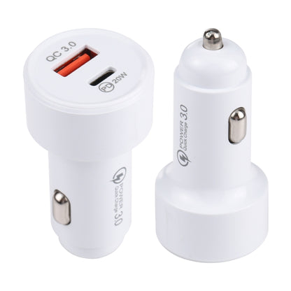 LZ-201 PD 20W USB-C / Type-C + QC 3.0 USB Mini Fast Car Charger(White) - Car Charger by buy2fix | Online Shopping UK | buy2fix