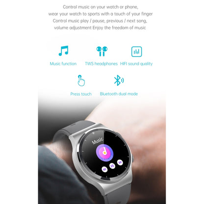 GT69 1.3 inch IPS Touch Screen IP67 Waterproof Bluetooth Earphone Smart Watch, Support Sleep Monitoring / Heart Rate Monitoring / Bluetooth Call(Silver Black) - Smart Wear by buy2fix | Online Shopping UK | buy2fix