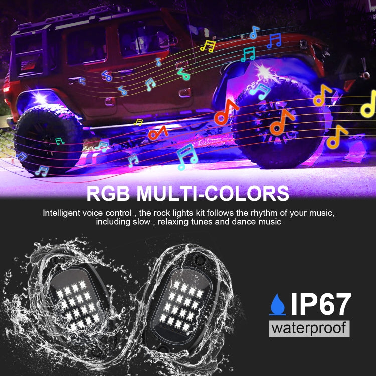6 in 1 DC12V Car Mobile Phone Bluetooth APP Control  RGB Symphony Chassis Light with 16LEDs SMD-5050 Lamp Beads - In Car by buy2fix | Online Shopping UK | buy2fix
