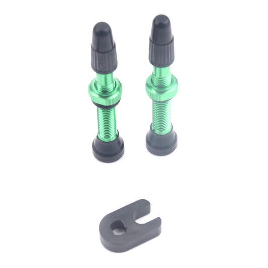 A5597 2 PCS 40mm Green French Tubeless Valve Core with A-type Wrench for Road Bike - Outdoor & Sports by buy2fix | Online Shopping UK | buy2fix