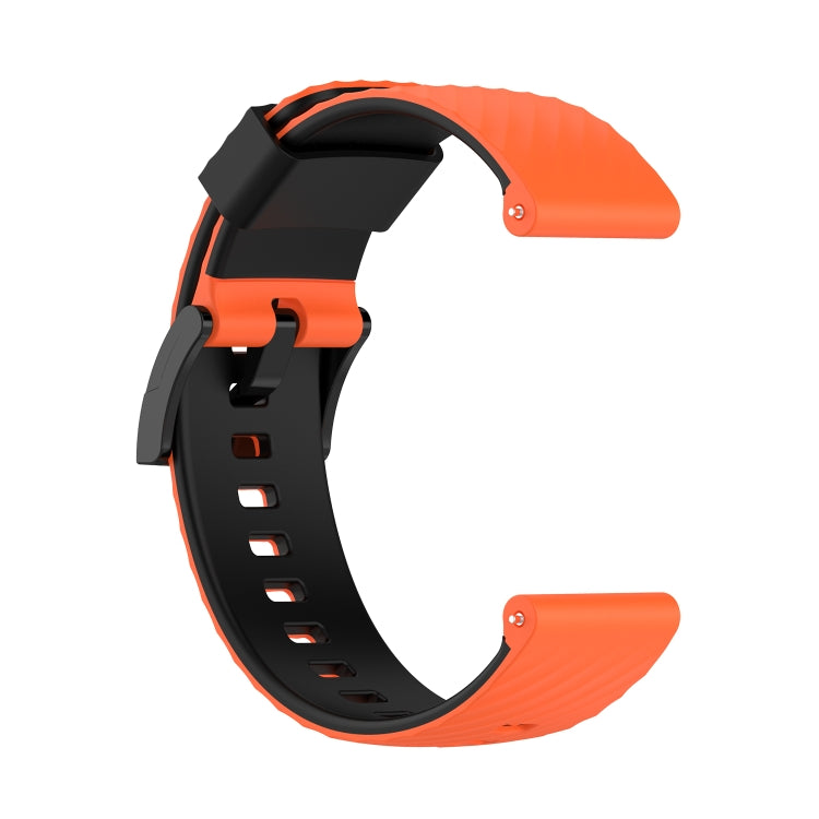 For Suunto 7 24mm Two-color Silicone Watch Band(Orange Black) -  by buy2fix | Online Shopping UK | buy2fix