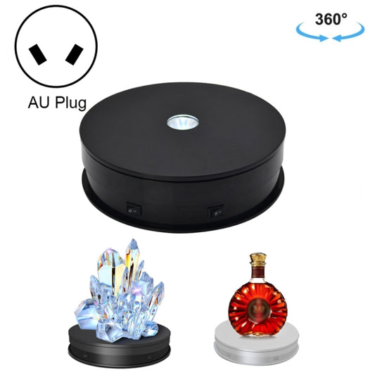 20cm Electric Rotating Turntable Display Stand LED Light Video Shooting Props Turntable, Power Plug:220V AU Plug(Black) - Camera Accessories by buy2fix | Online Shopping UK | buy2fix
