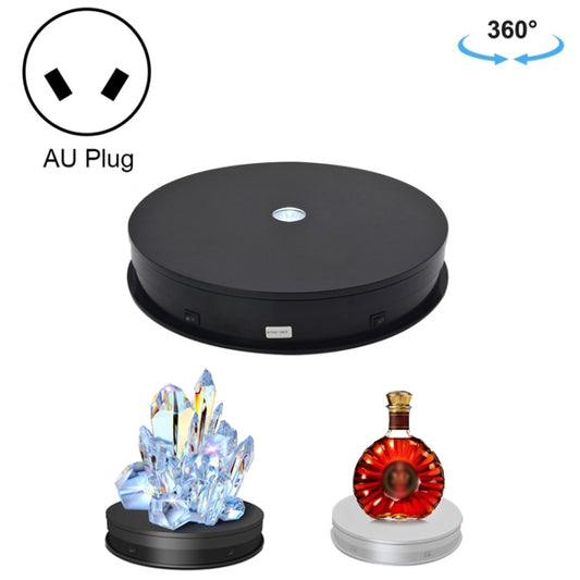 30cm Electric Rotating Turntable Display Stand  LED Light Video Shooting Props Turntable, Power Plug:220V AU Plug(Black) - Camera Accessories by buy2fix | Online Shopping UK | buy2fix