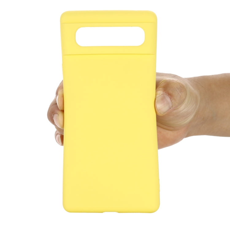 For Google Pixel 6 Pure Color Liquid Silicone Shockproof Full Coverage Case(Yellow) - Google Cases by buy2fix | Online Shopping UK | buy2fix