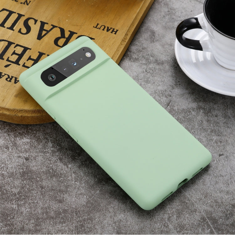 For Google Pixel 6 Pure Color Liquid Silicone Shockproof Full Coverage Case(Green) - Google Cases by buy2fix | Online Shopping UK | buy2fix