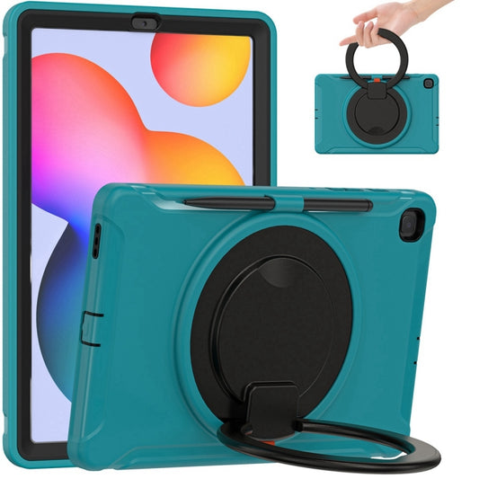 Shockproof TPU + PC Protective Case with 360 Degree Rotation Foldable Handle Grip Holder & Pen Slot For Samsung Galaxy Tab S6 Lite 10.4 inch P610(Blue) - Tab S6 Lite P610 / P615 by buy2fix | Online Shopping UK | buy2fix