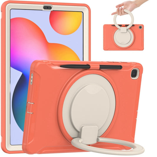 Shockproof TPU + PC Protective Case with 360 Degree Rotation Foldable Handle Grip Holder & Pen Slot For Samsung Galaxy Tab S6 Lite 10.4 inch P610(Living Coral) - Tab S6 Lite P610 / P615 by buy2fix | Online Shopping UK | buy2fix