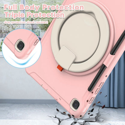 Shockproof TPU + PC Protective Case with 360 Degree Rotation Foldable Handle Grip Holder & Pen Slot For Samsung Galaxy Tab S6 Lite 10.4 inch P610(Cherry Blossoms Pink) - Tab S6 Lite P610 / P615 by buy2fix | Online Shopping UK | buy2fix