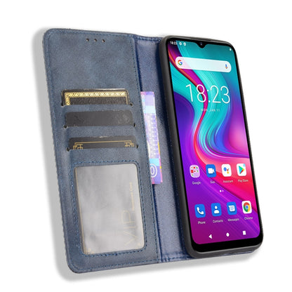 For Doogee X96 Pro Magnetic Buckle Retro Crazy Horse Texture Horizontal Flip Leather Case with Holder & Card Slots & Photo Frame(Blue) - More Brand by buy2fix | Online Shopping UK | buy2fix