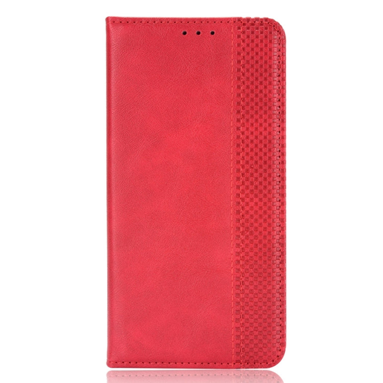 For Google Pixel 6 Pro Magnetic Buckle Retro Crazy Horse Texture Horizontal Flip Leather Case with Holder & Card Slots & Photo Frame(Red) - Google Cases by buy2fix | Online Shopping UK | buy2fix