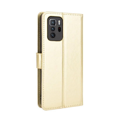 For Xiaomi Redmi Note 10 Pro 5G/Poco X3 GT Crazy Horse Texture Horizontal Flip Leather Case with Holder & Card Slots & Lanyard(Gold) - Xiaomi Cases by buy2fix | Online Shopping UK | buy2fix