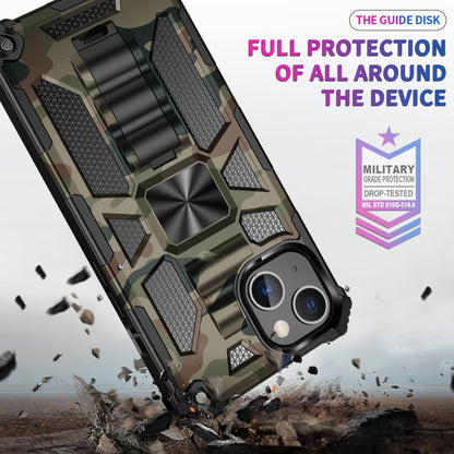 For iPhone 13 Pro Camouflage Armor Kickstand TPU + PC Magnetic Phone Case (Army Green) - iPhone 13 Pro Cases by buy2fix | Online Shopping UK | buy2fix