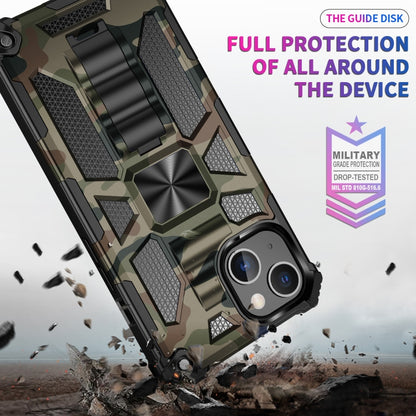 For iPhone 13 Pro Max Camouflage Armor Kickstand TPU + PC Magnetic Phone Case (Army Green) - iPhone 13 Pro Max Cases by buy2fix | Online Shopping UK | buy2fix