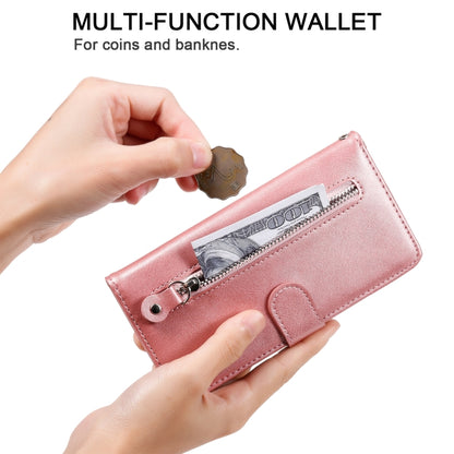 For OPPO Reno6 Pro+ 5G Fashion Calf Texture Zipper Horizontal Flip Leather Case with Holder & Card Slots & Wallet(Rose Gold) - OPPO Cases by buy2fix | Online Shopping UK | buy2fix