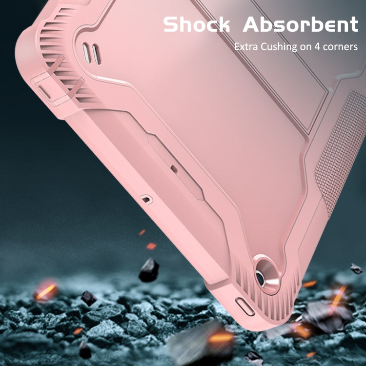 For iPad 10.2 2021 / 2020 / 2019 Silicone + PC Shockproof Protective Case with Holder(Rose Gold) - iPad 10.2 Cases by buy2fix | Online Shopping UK | buy2fix