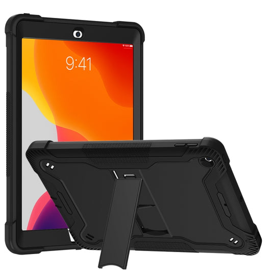 For iPad 10.2 2021 / 2020 / 2019 Silicone + PC Shockproof Protective Case with Holder(Black) - iPad 10.2 Cases by buy2fix | Online Shopping UK | buy2fix