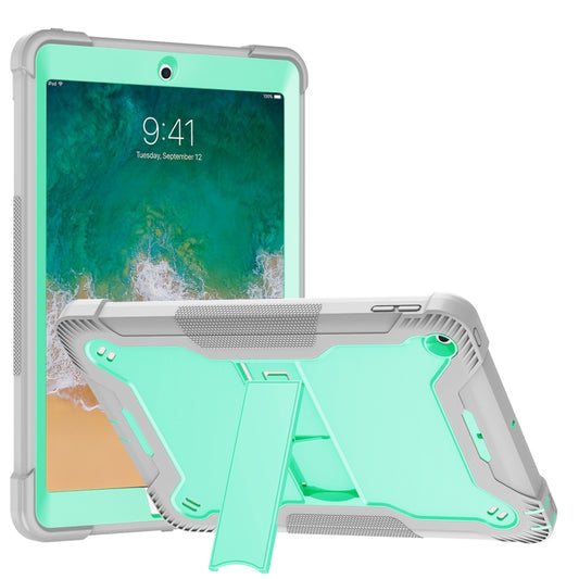 Silicone + PC Shockproof Protective Case with Holder For iPad 9.7 inch (2017/2018)(Gray + Green) - iPad 9.7 (2018) & (2017) Cases by buy2fix | Online Shopping UK | buy2fix