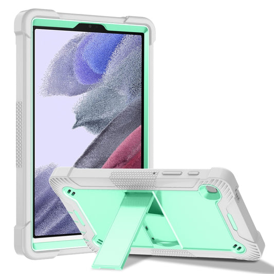For Samsung Galaxy Tab A7 Lite T225/T220 Silicone + PC Shockproof Protective Case with Holder(Gray + Green) - Tab A7 Lite T220 / T225 by buy2fix | Online Shopping UK | buy2fix